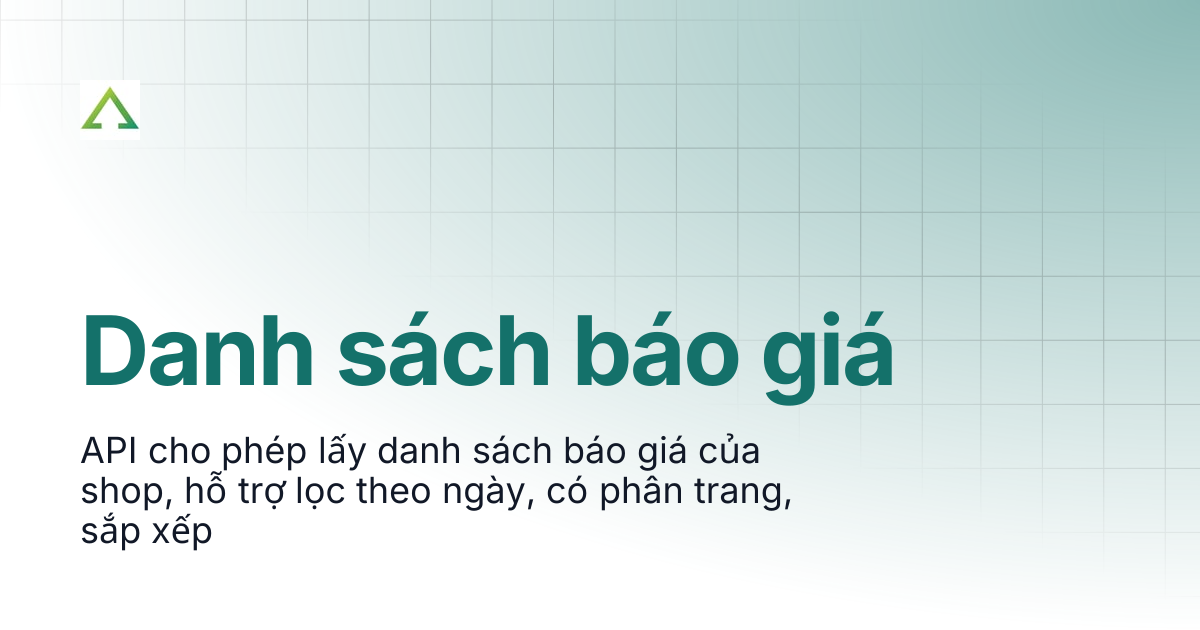Danh sách báo giá | Abit Open API